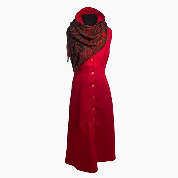 Vintage Max Mara Classic red linen dress for your holiday vacation or anytime! - Picture 2 of 7